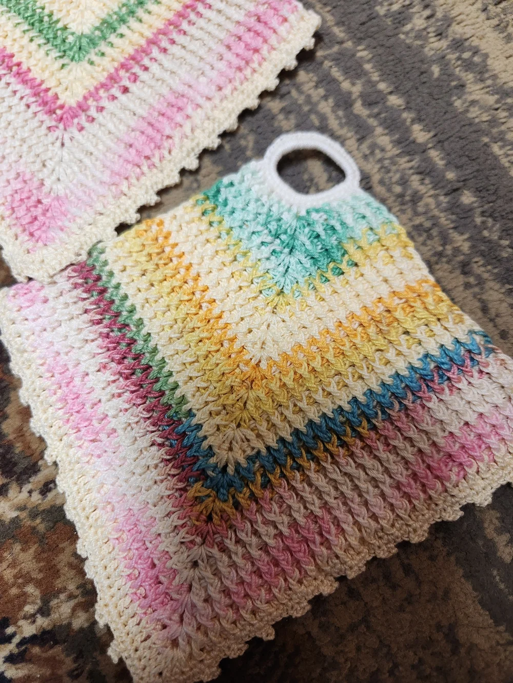 Handmade Multicolor Crochet Hot Pad